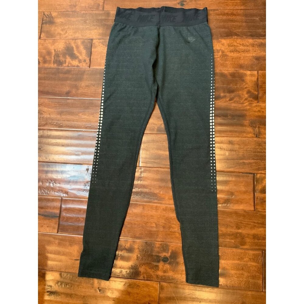 Nike Gray Leggings With Polka Dots On The Side, Size M